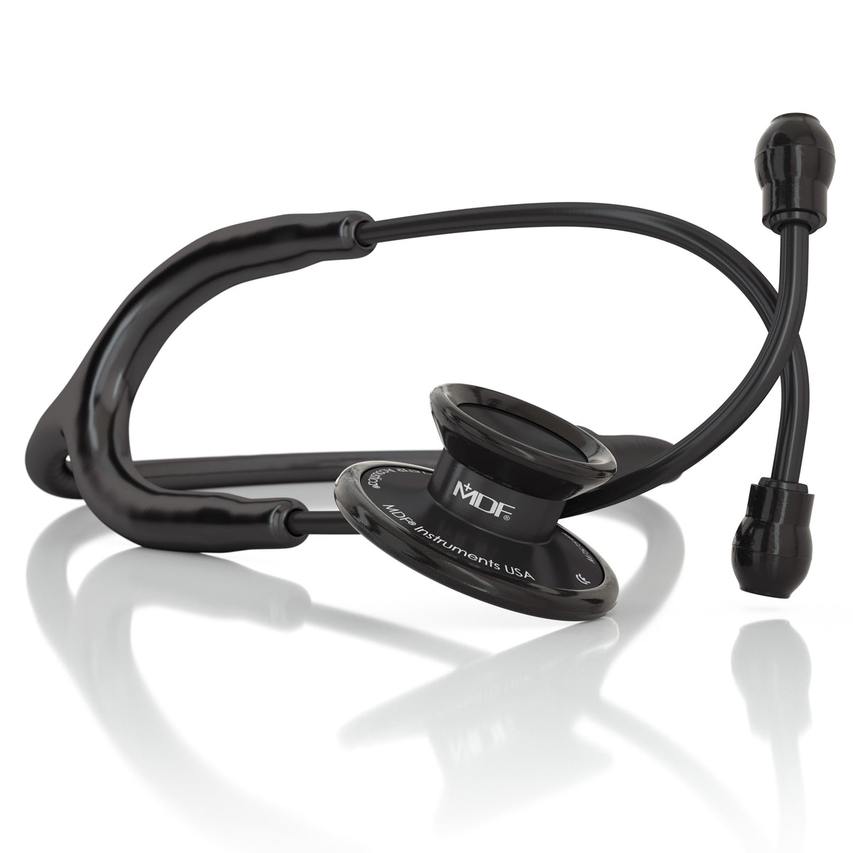 All Black Stethoscope MDF Instruments Acoustica Lightweight Dual Head BlackOut