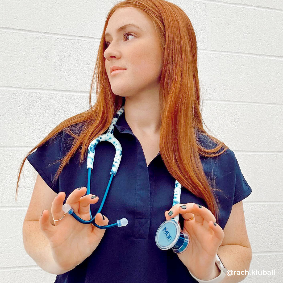 Blue Stethoscope for Medical Professionals MDF Instruments ProCardial Titanium Cardiology Mprint Tie Dye Print Woodstock Capridium