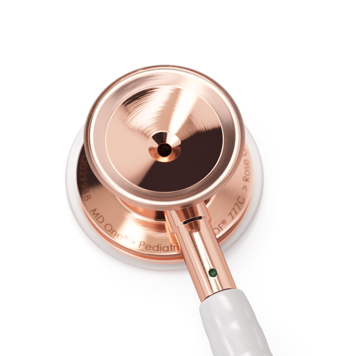 MD One® Pediatric Stethoscope - White/Rose Gold - Engraving