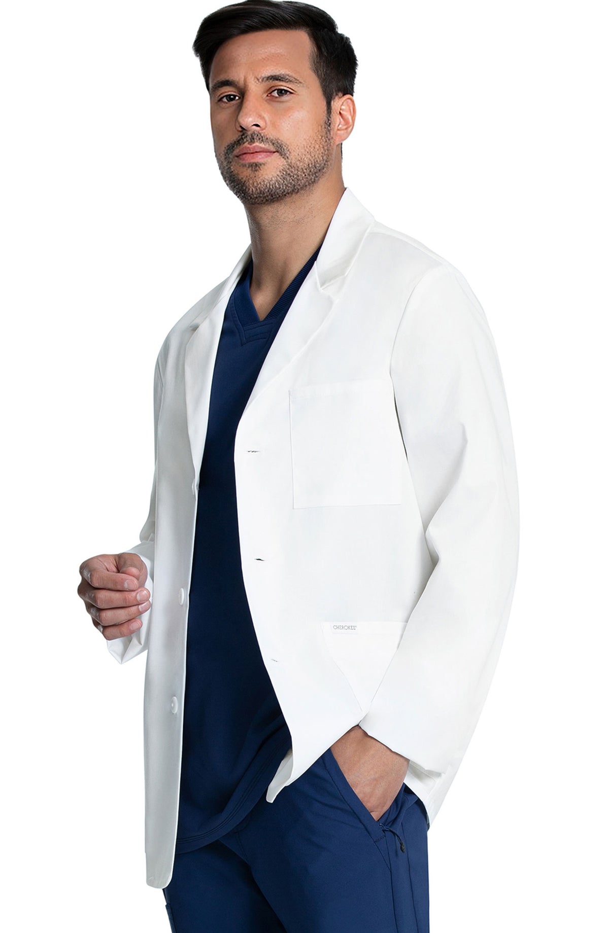 Men's Consultation Short Lab Coat White Cherokee MDF Instruments