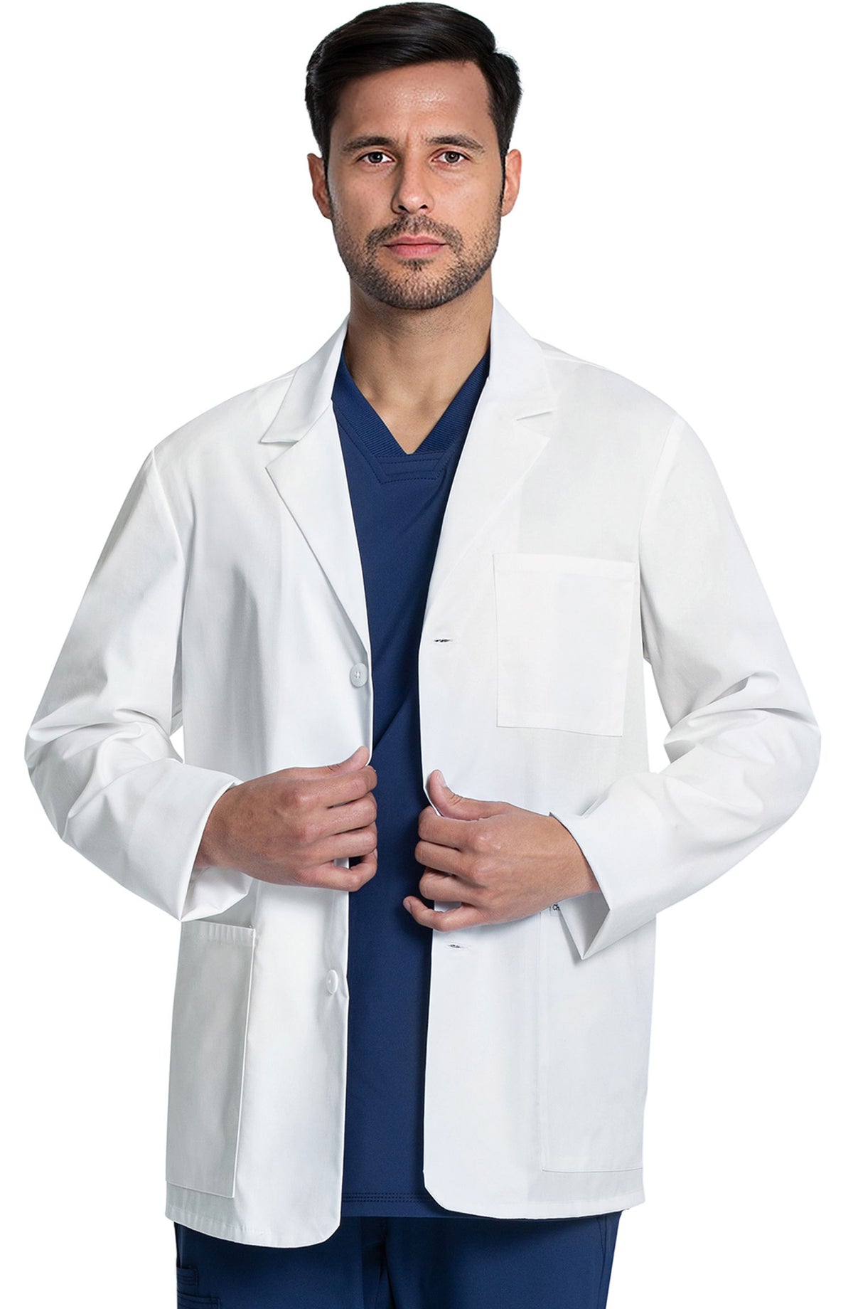 Men's Consultation Short Lab Coat White Cherokee MDF Instruments