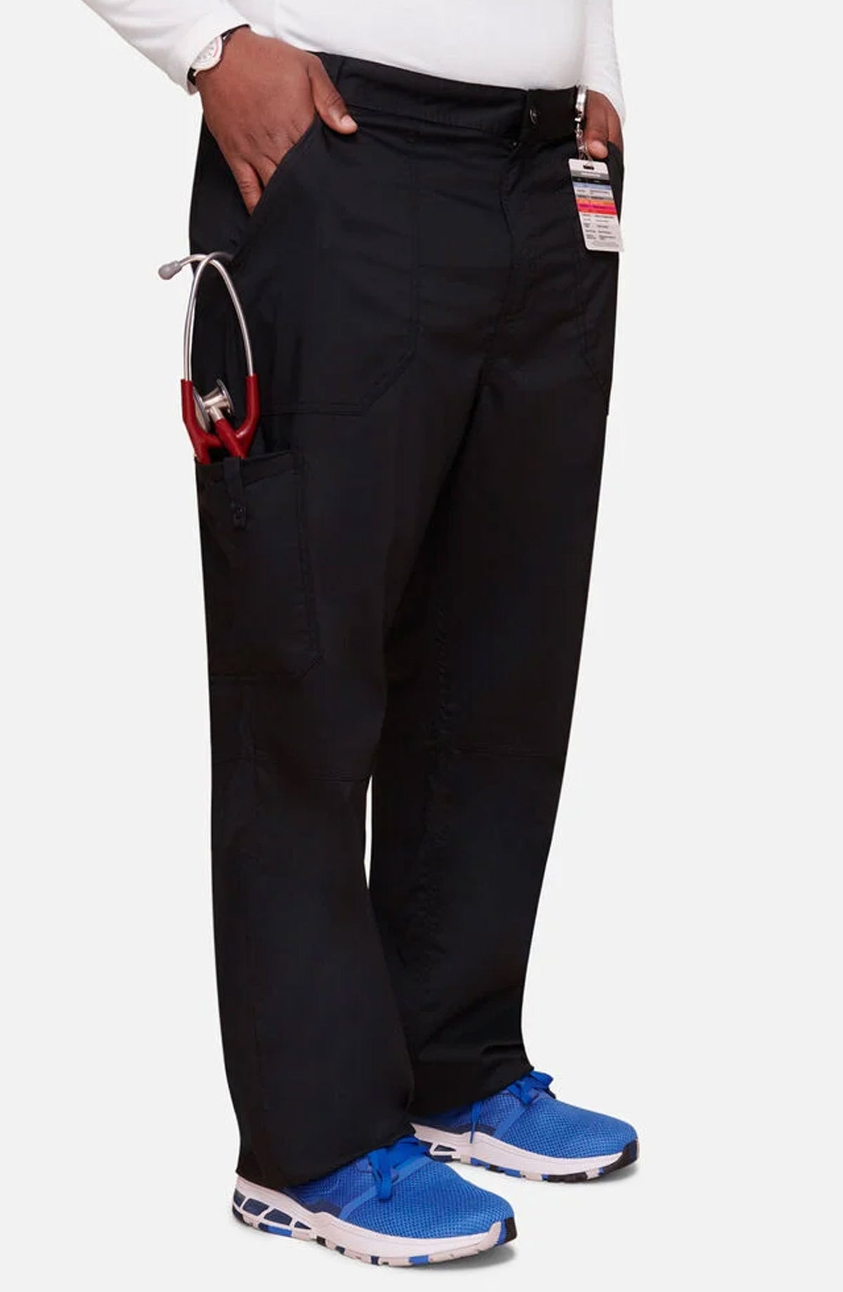 Men's Scrub Pants Cargo Black Cherokee Workwear Revolution MDF Instruments WW140