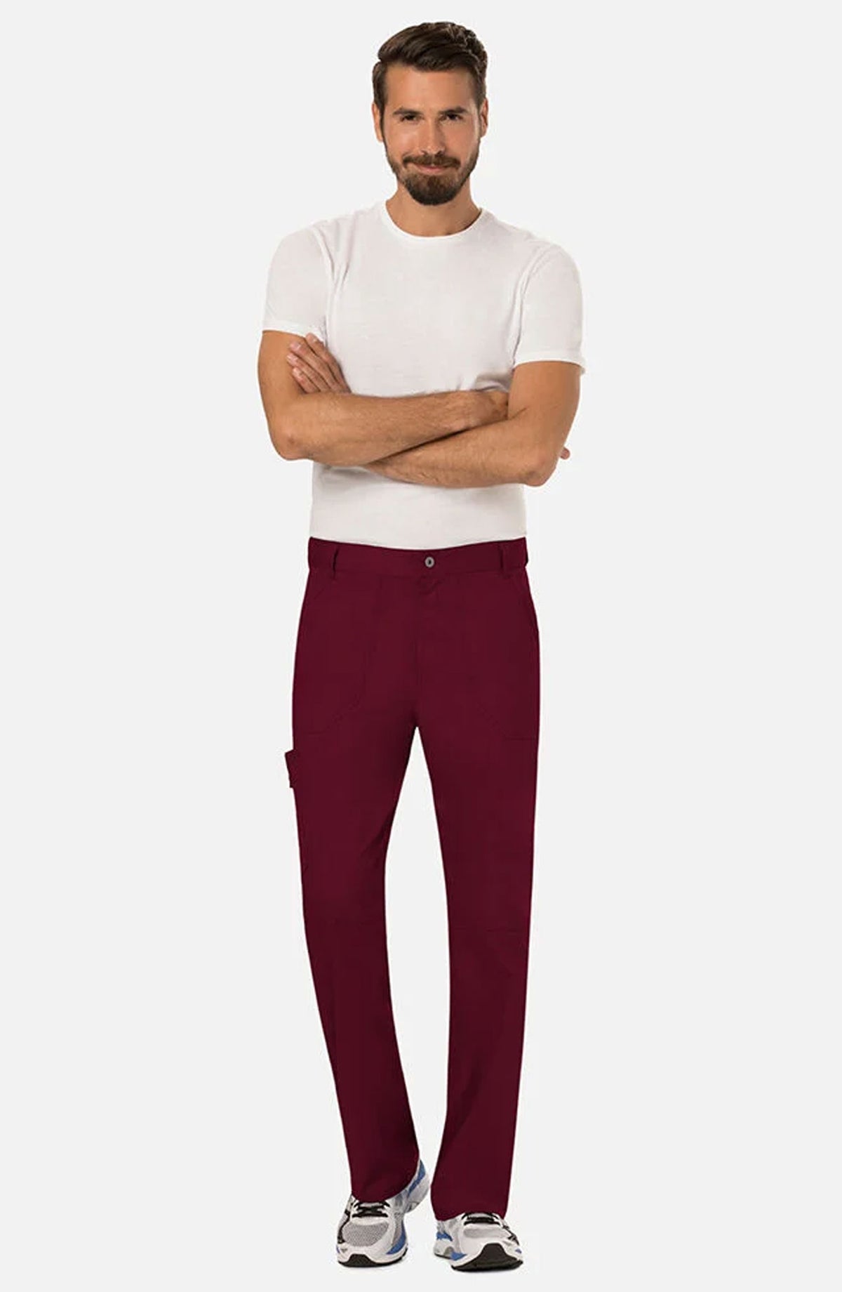 Men's Scrub Pants Cargo Wine Burgundy Cherokee Workwear Revolution MDF Instruments WW140