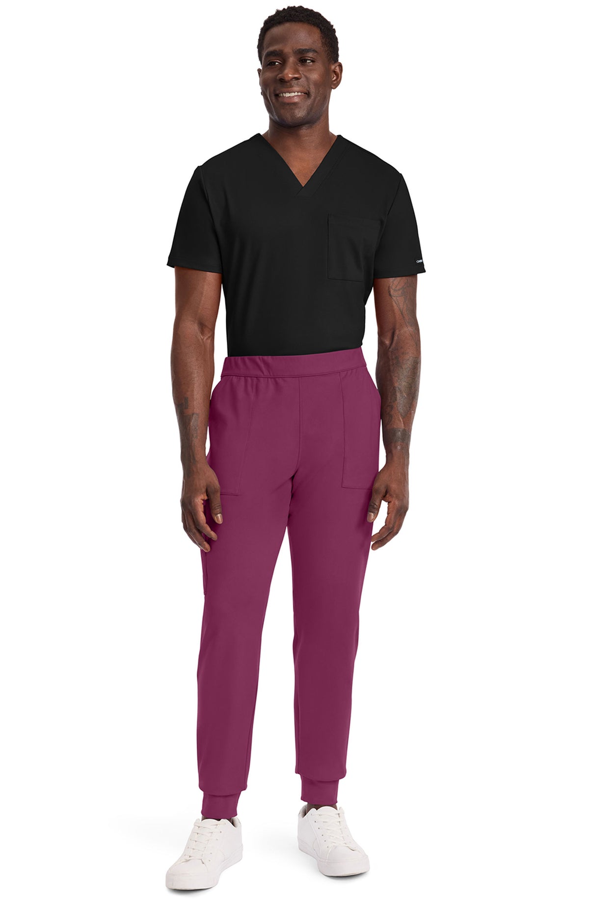Men's Scrub Pants Joggers Wine Cherokee Achieve MDF Instruments CK034