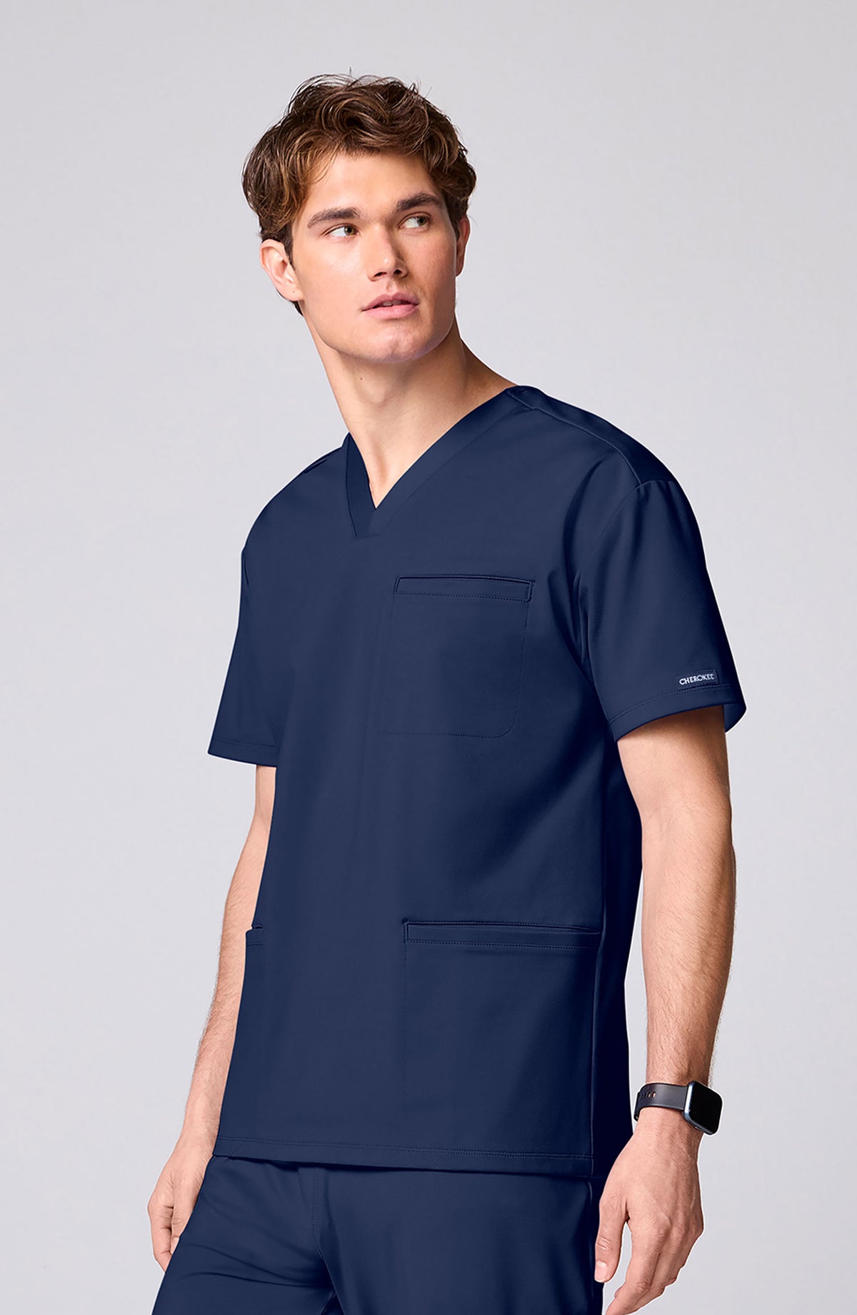 Men's Scrub Top 3 Pockets Navy Blue Cherokee Achieve MDF Instruments CK00037