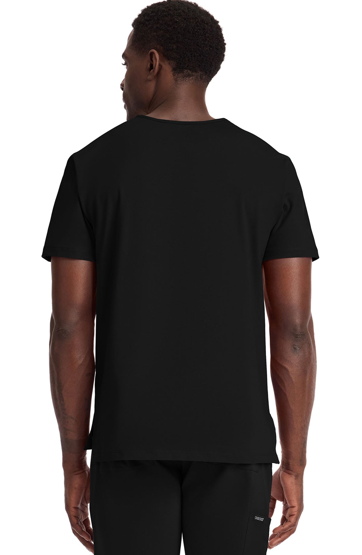 Men's Scrub Top Tuck-In V-Neck Top Black Cherokee Achieve MDF Instruments CK834