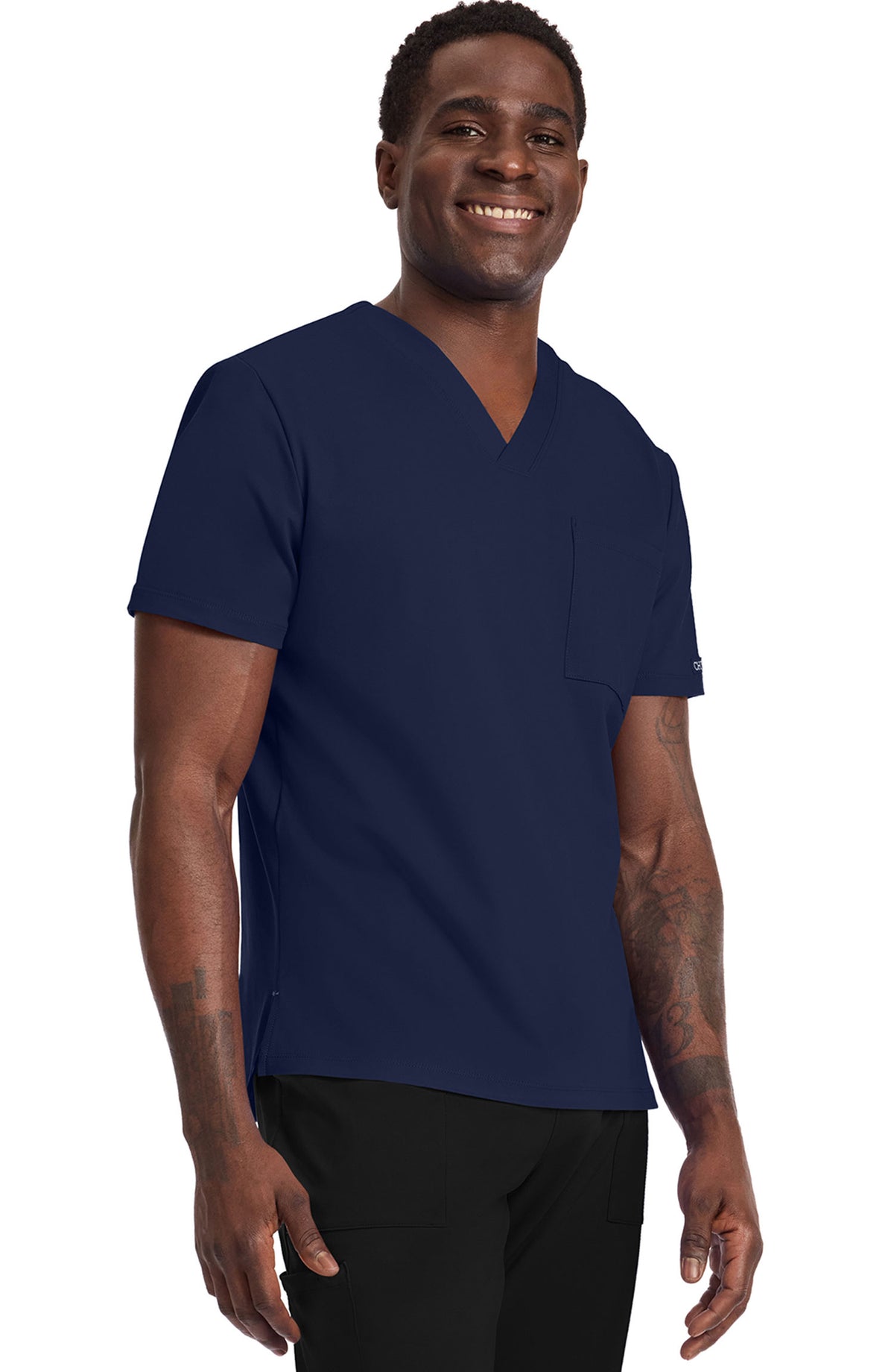 Men's Scrub Top Tuck-In V-Neck Top Navy Cherokee Achieve MDF Instruments CK834