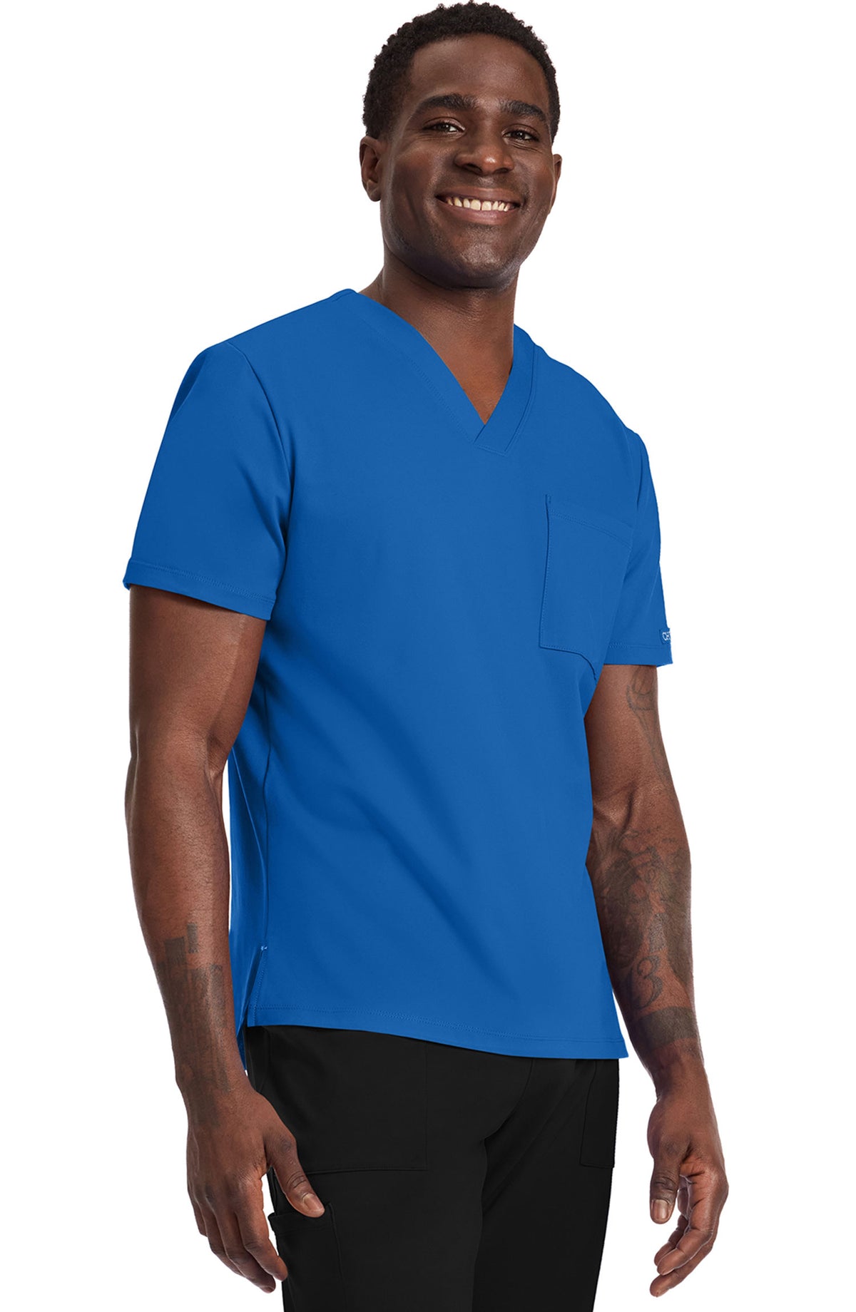 Men's Scrub Top Tuck-In V-Neck Top Royal Blue Cherokee Achieve MDF Instruments CK834