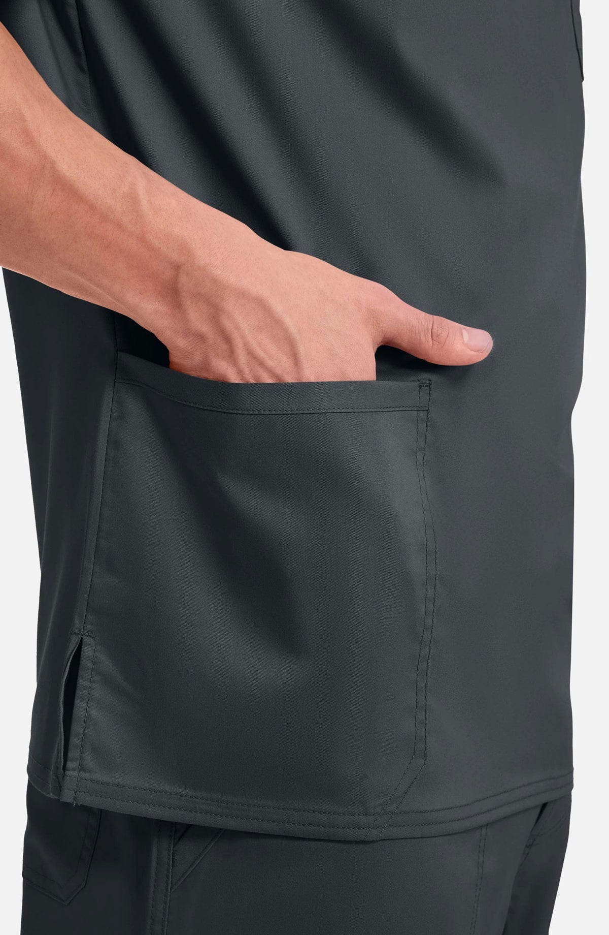 Men's Scrub Top V-Neck Top Black Cherokee Workwear Revolution MDF Instruments WW670