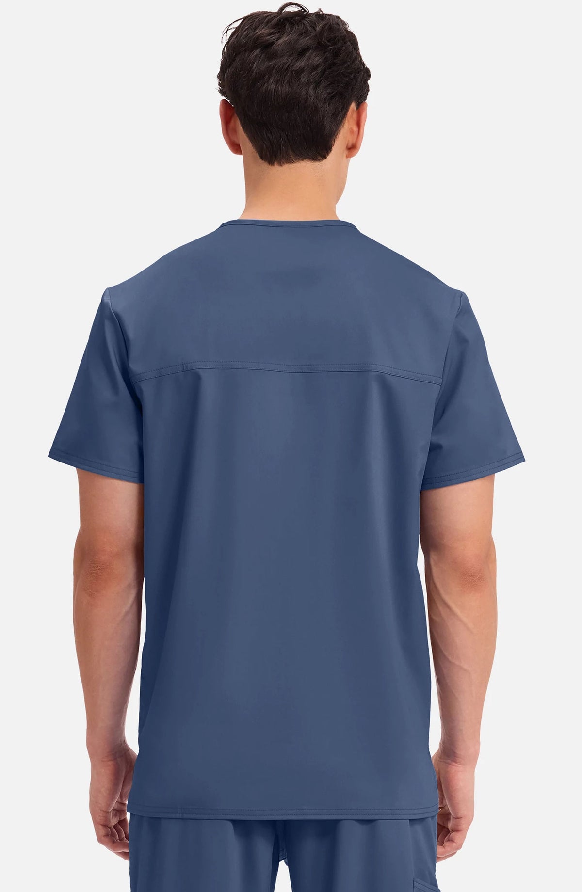 Men's Scrub Top V-Neck Top Navy Cherokee Workwear Revolution MDF Instruments WW670