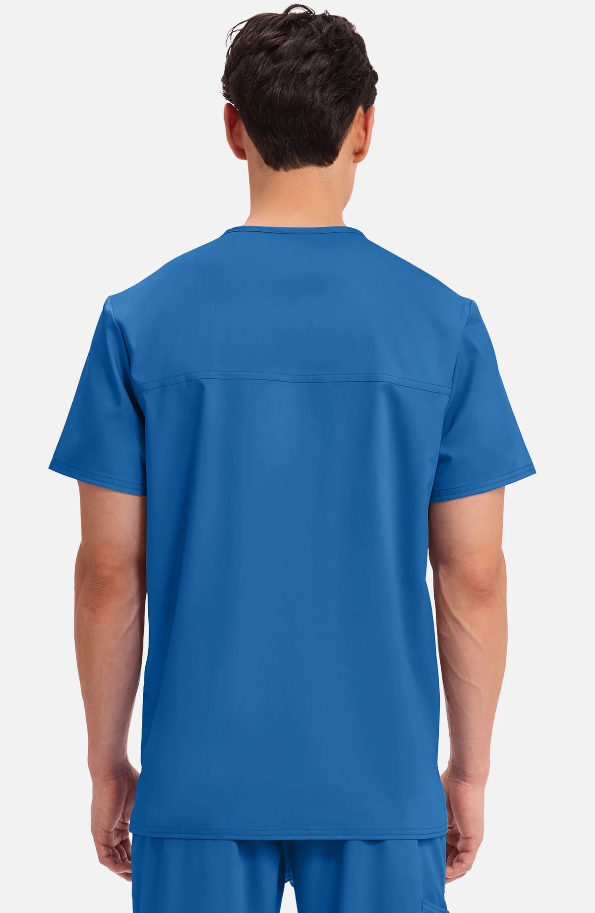 Men's Scrub Top V-Neck Top Royal Blue Cherokee Workwear Revolution MDF Instruments WW670