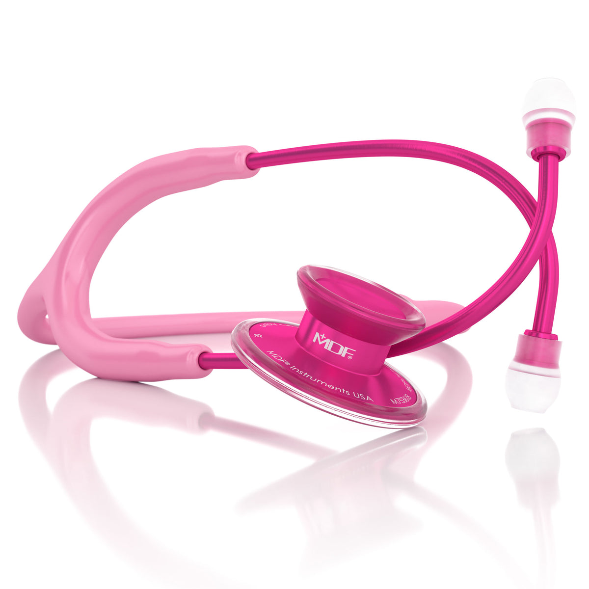 Pink Stethoscope MDF Instruments Acoustica Lightweight Dual Head Cosmo Light Pink and Pinkalloy