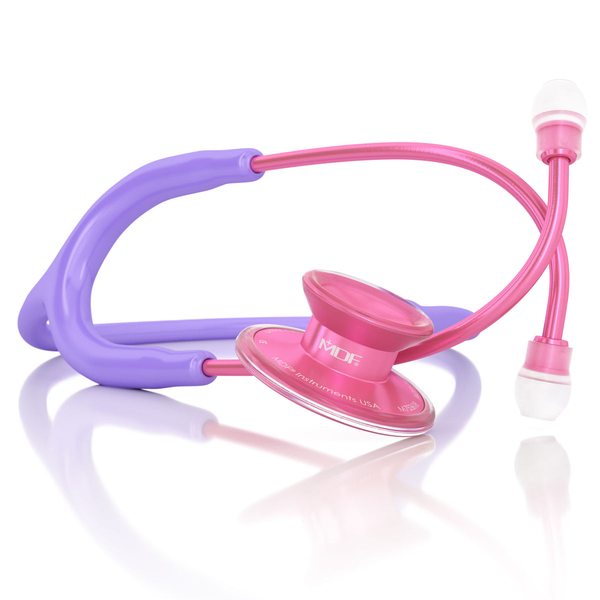 Pink Stethoscope MDF Instruments Acoustica Lightweight Dual Head Cher Light Purple and Pinkore