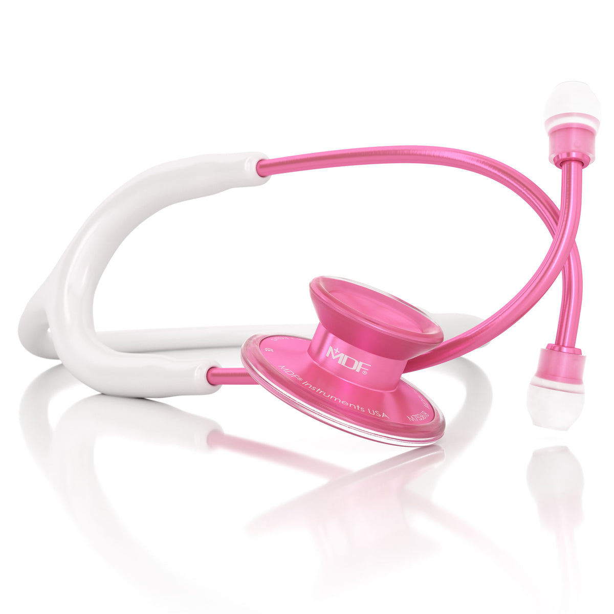 Pink Stethoscope MDF Instruments Acoustica Lightweight Dual Head BlaBlanc White and Pinkore
