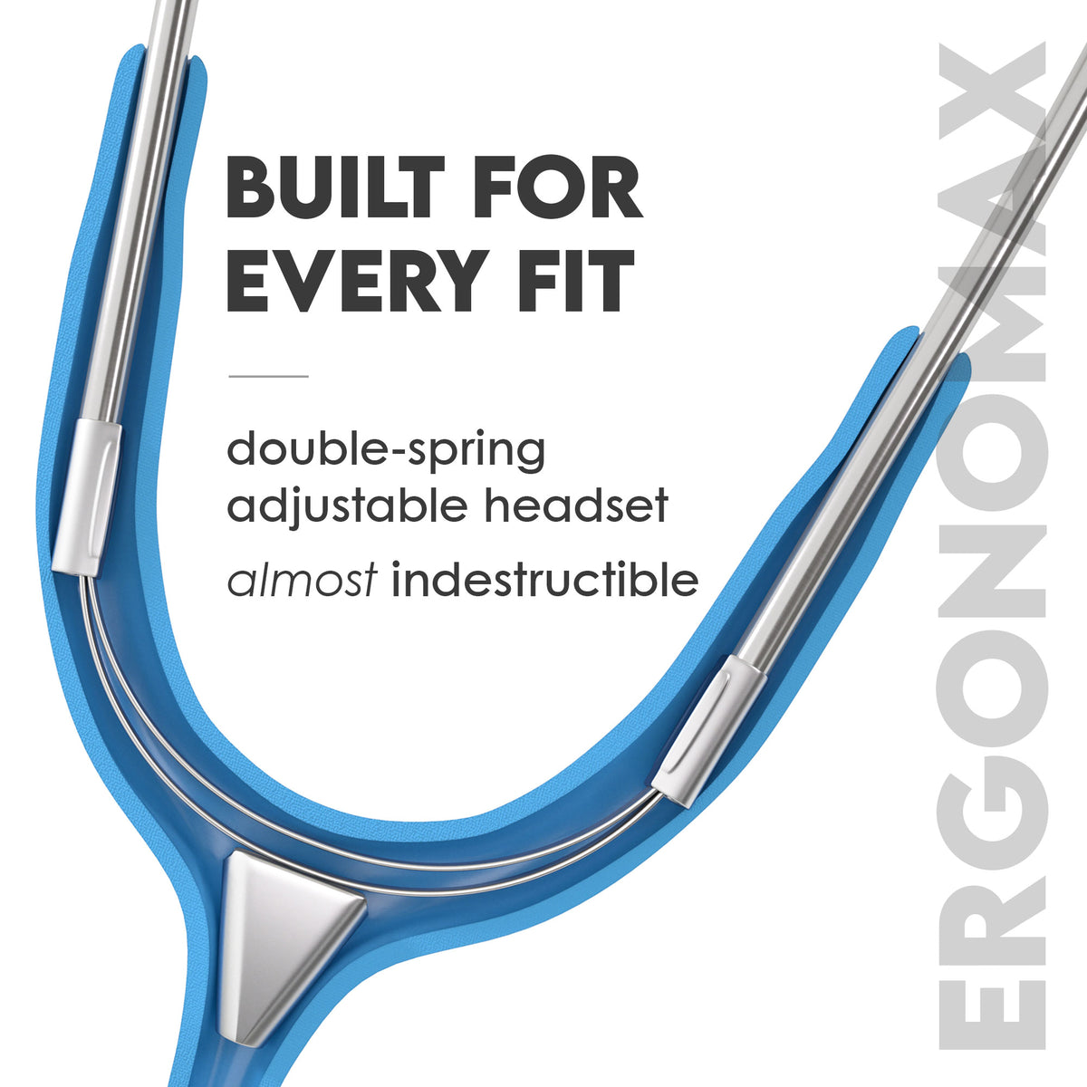 Stethoscope MDF Instruments MD One Stainless Steel Adult Dual Head Maliblu Royal Blue Adjustable Patented Ergonomax Headset