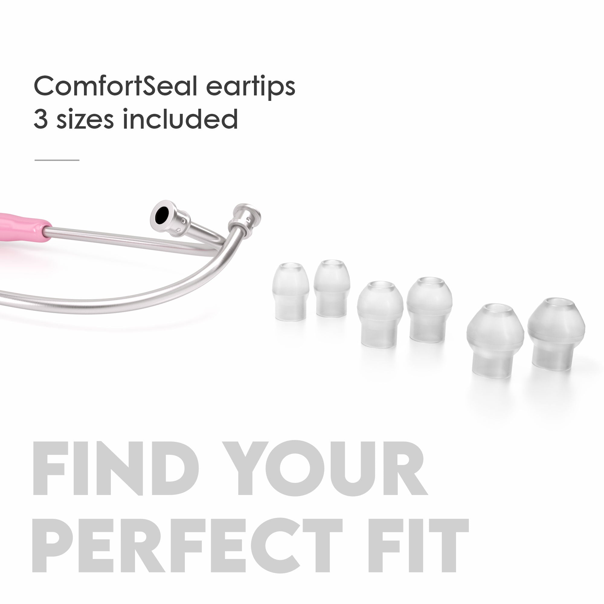 Stethoscope MDF Instruments MD One Stainless Steel Adult Dual Head Cosmo Light Pink 3 Sizes of ComfortSeal Eartips Included