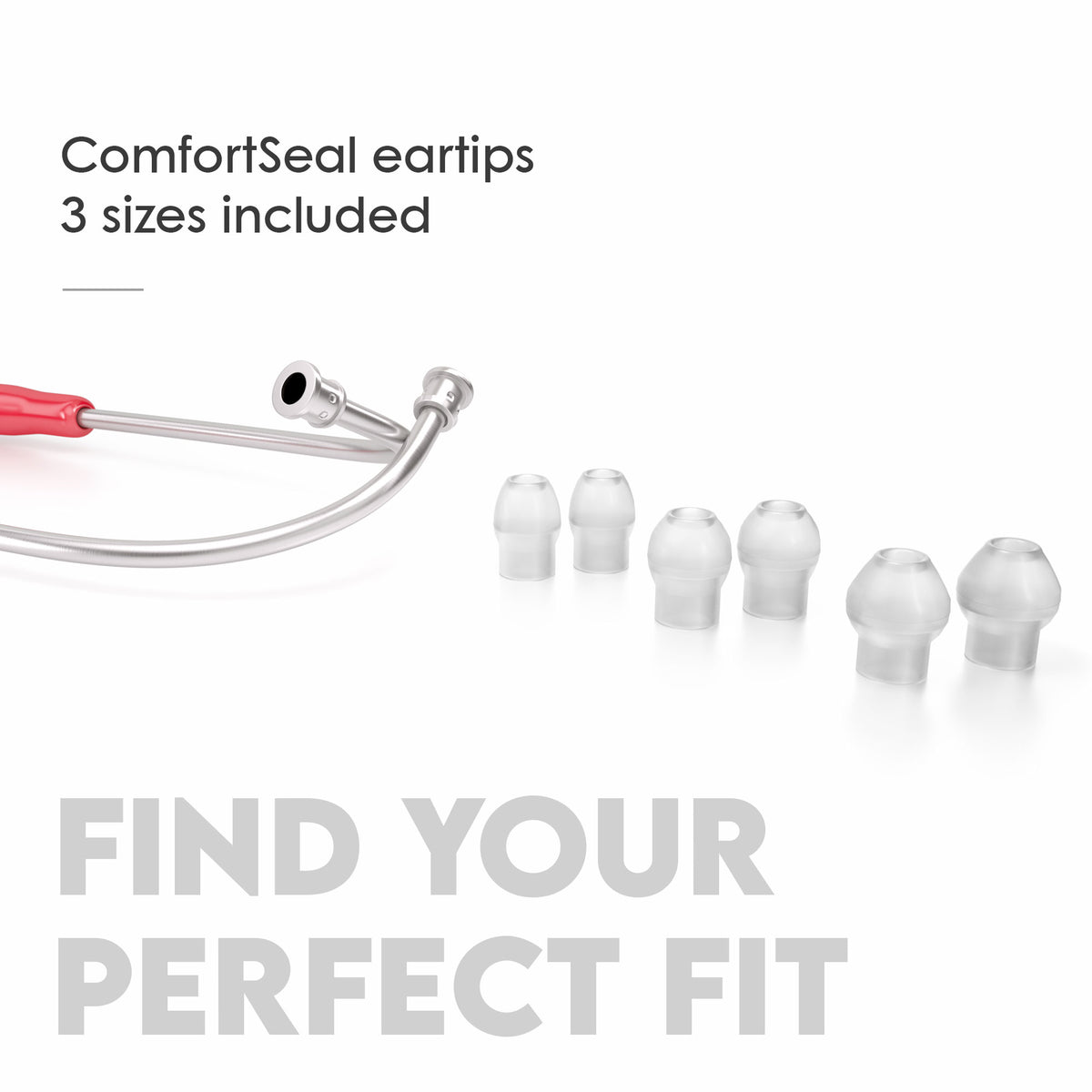 Stethoscope MDF Instruments MD One Stainless Steel Adult Dual Head RedNV Raspberry Pink 3 Sizes of ComfortSeal Eartips Included