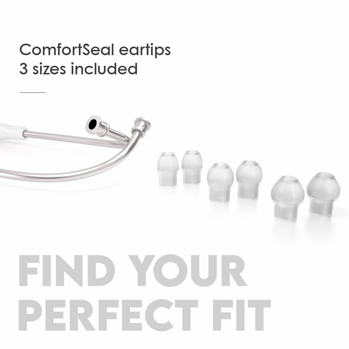 Stethoscope MDF Instruments MD One Stainless Steel Adult Dual Head BlaBlanc White 3 Sizes of ComfortSeal Eartips Included