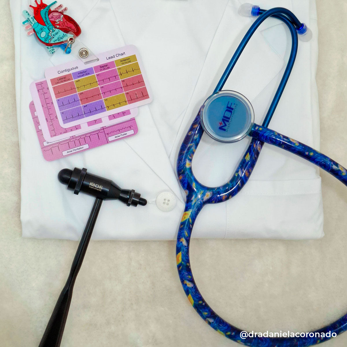 Blue Stethoscope MDF Instruments ProCardial Titanium Cardiology Mprint Go Van Gogh and Capridium