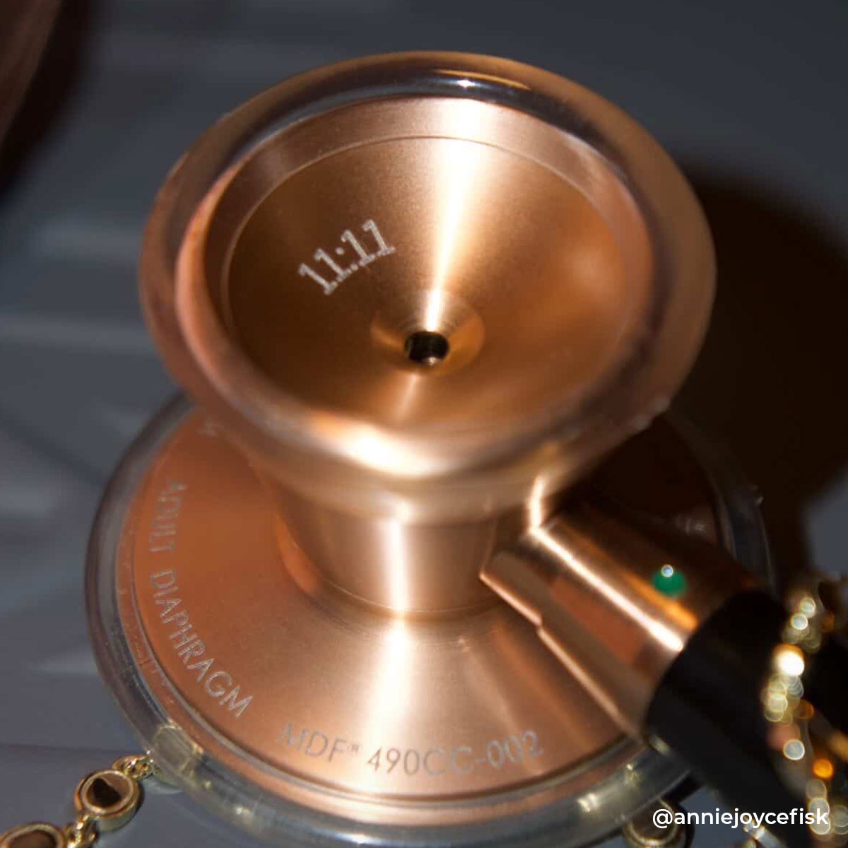Stethoscope for Medical Professionals MDF Instruments ProCardial Titanium Cardiology Rose Gold and Black, Add Custom Stethoscope Engraving