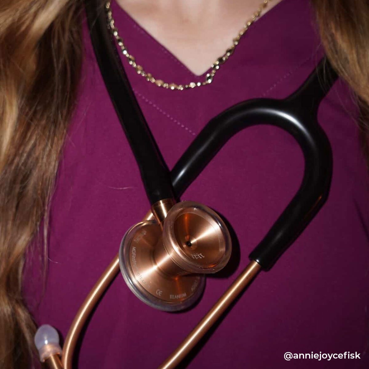 Stethoscope for Medical Professionals MDF Instruments ProCardial Titanium Cardiology Rose Gold and Black