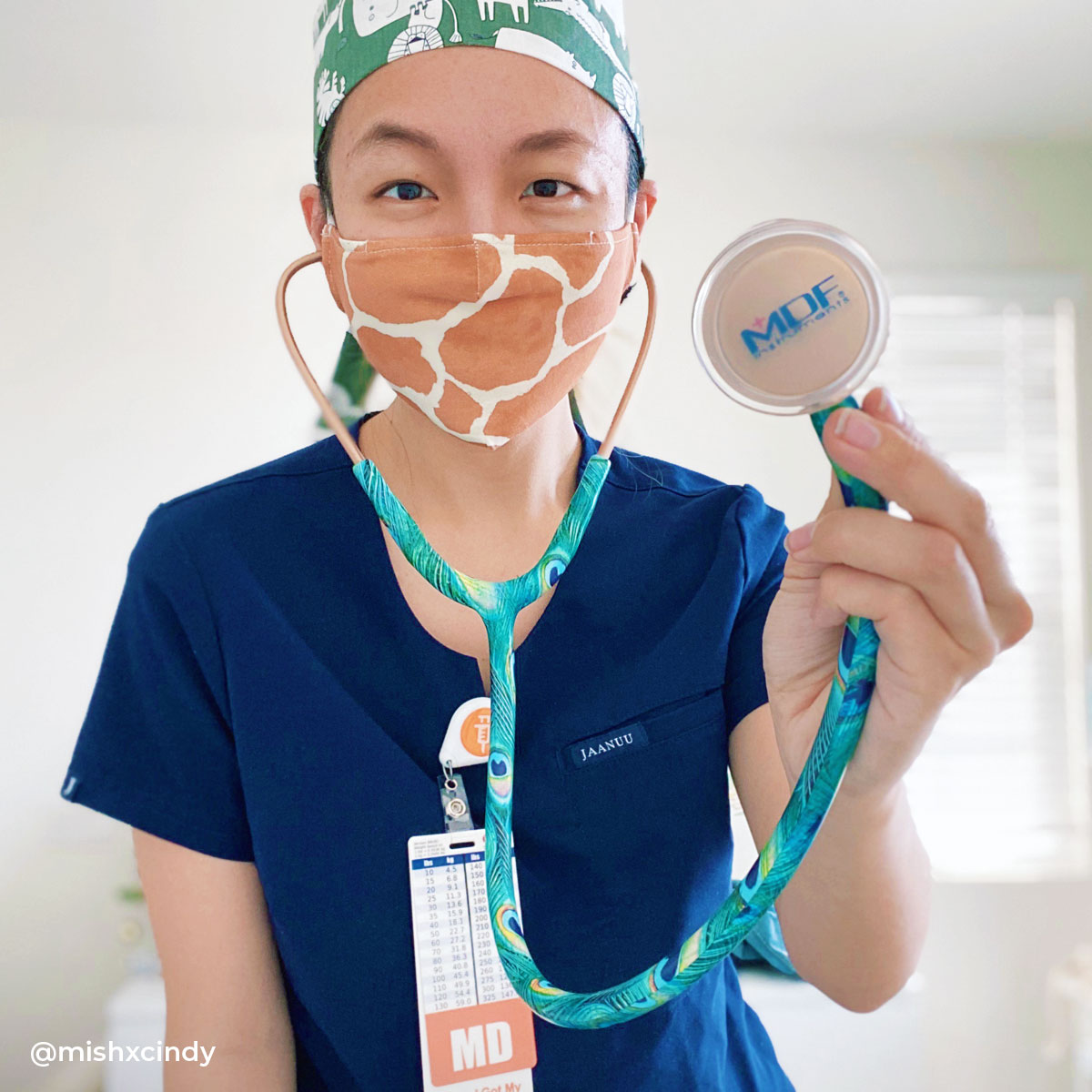 Stethoscope MDF Instruments ProCardial Titanium Mprint Peacock and Rose Gold