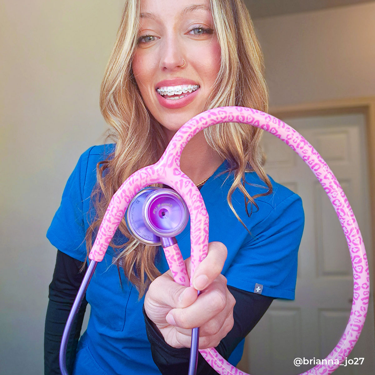 Stethoscope for Medical Professionals MDF Instruments ProCardial Titanium Cardiology Mprint Pink Leopard Print Cougar Pynk and Ultraviolet