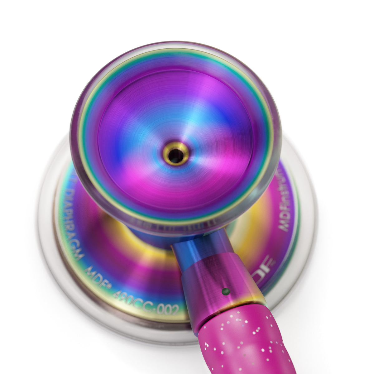 ProCardial Titanium Stethoscope MDF Instruments Bright Pink Glitter Kaleidoscope Engraving