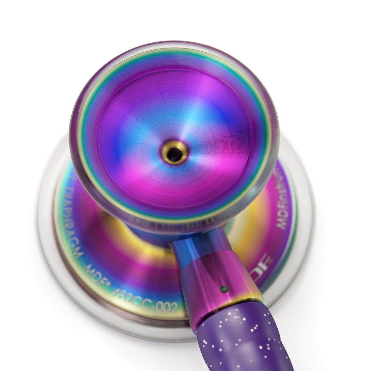 ProCardial Titanium Stethoscope MDF Instruments Purple Glitter Kaleidoscope Engraving