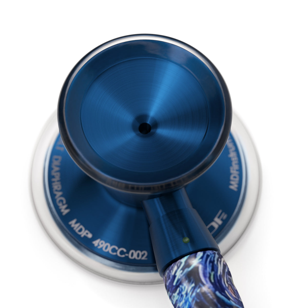 Blue Stethoscope MDF Instruments ProCardial Titanium Cardiology Mprint Go Van Gogh and Capridium Custom Stethoscope Engraving