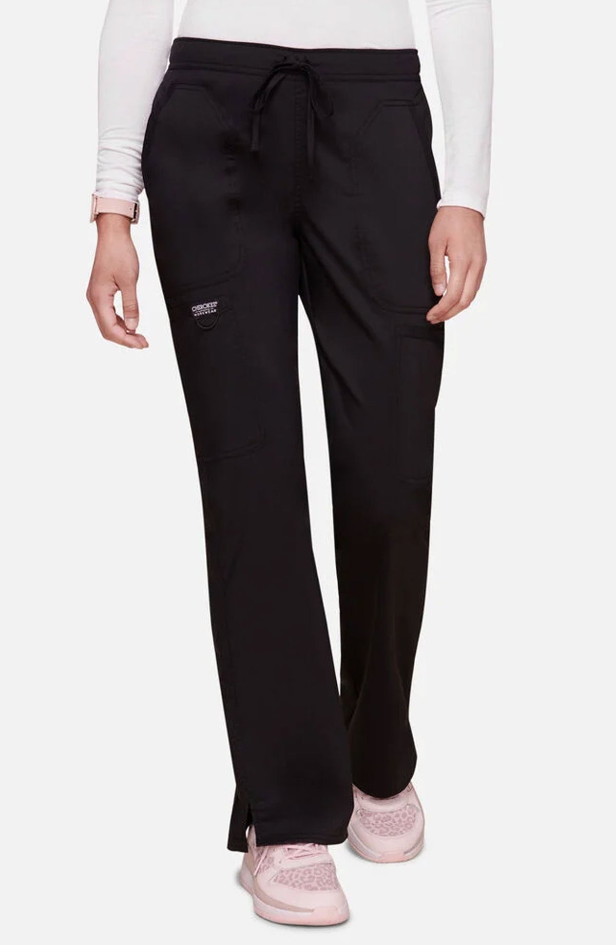 Women's Scrub Pants Cargo Black Cherokee Workwear Revolution MDF Instruments WW120