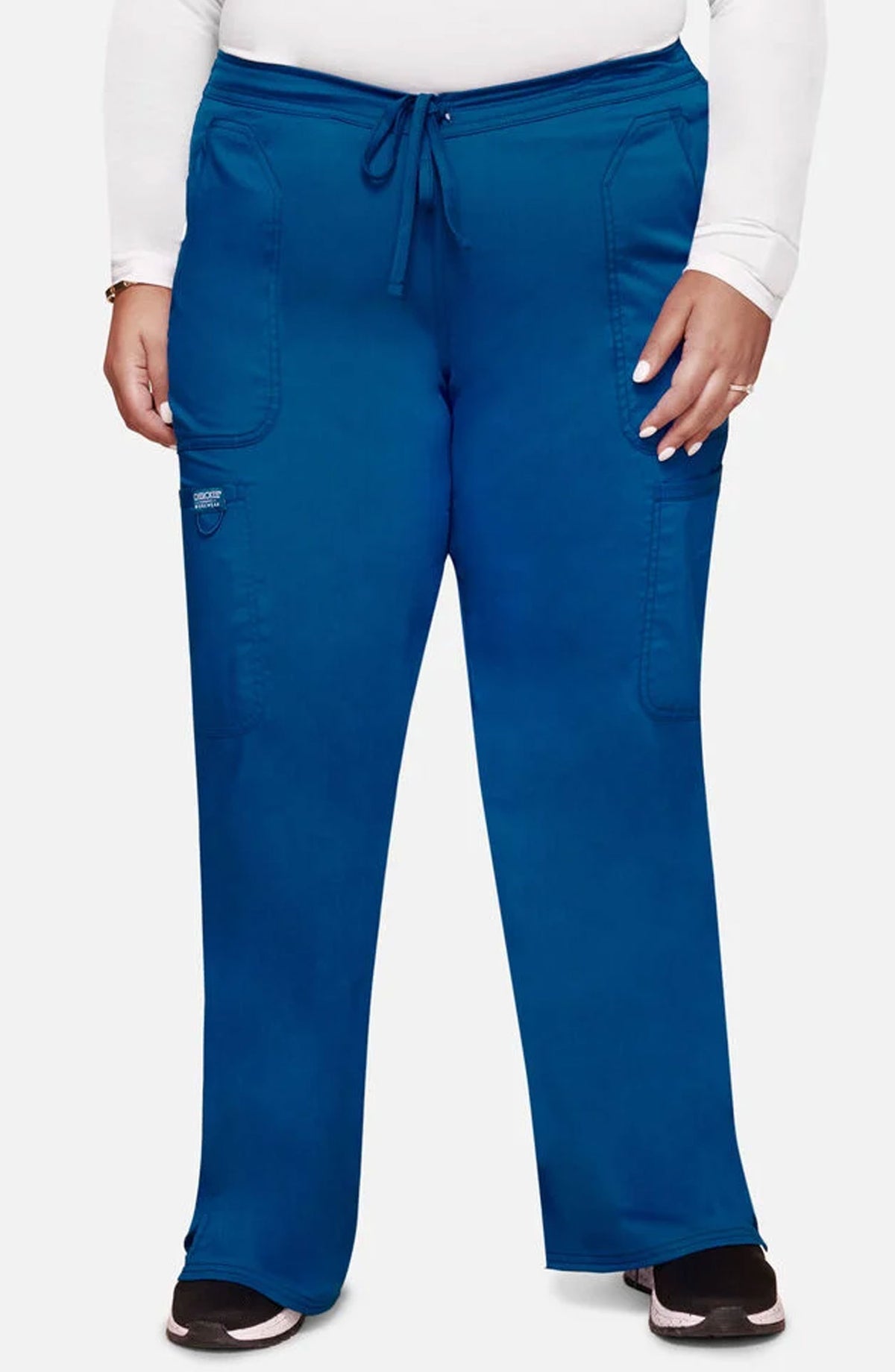 Women's Scrub Pants Cargo Royal Blue Cherokee Workwear Revolution MDF Instruments WW120