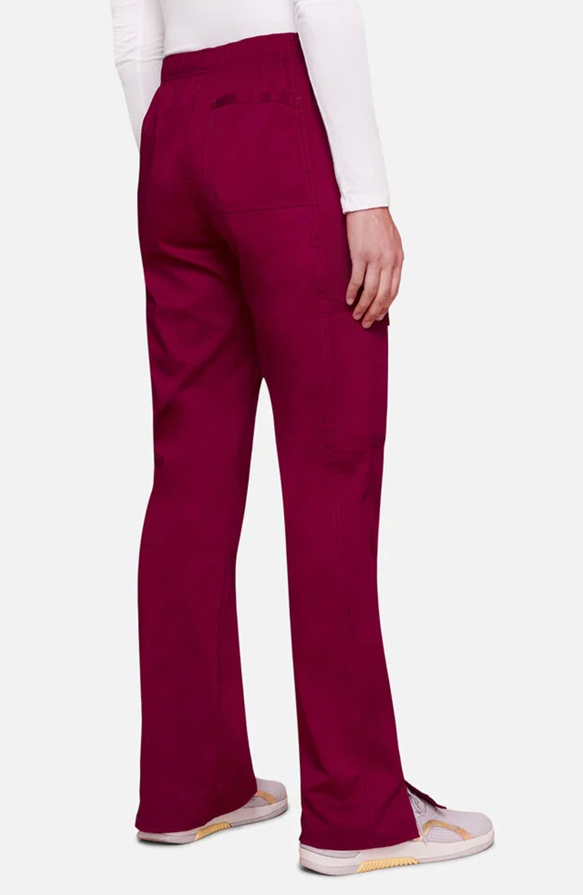 Women's Scrub Pants Cargo Wine Burgundy Cherokee Workwear Revolution MDF Instruments WW120