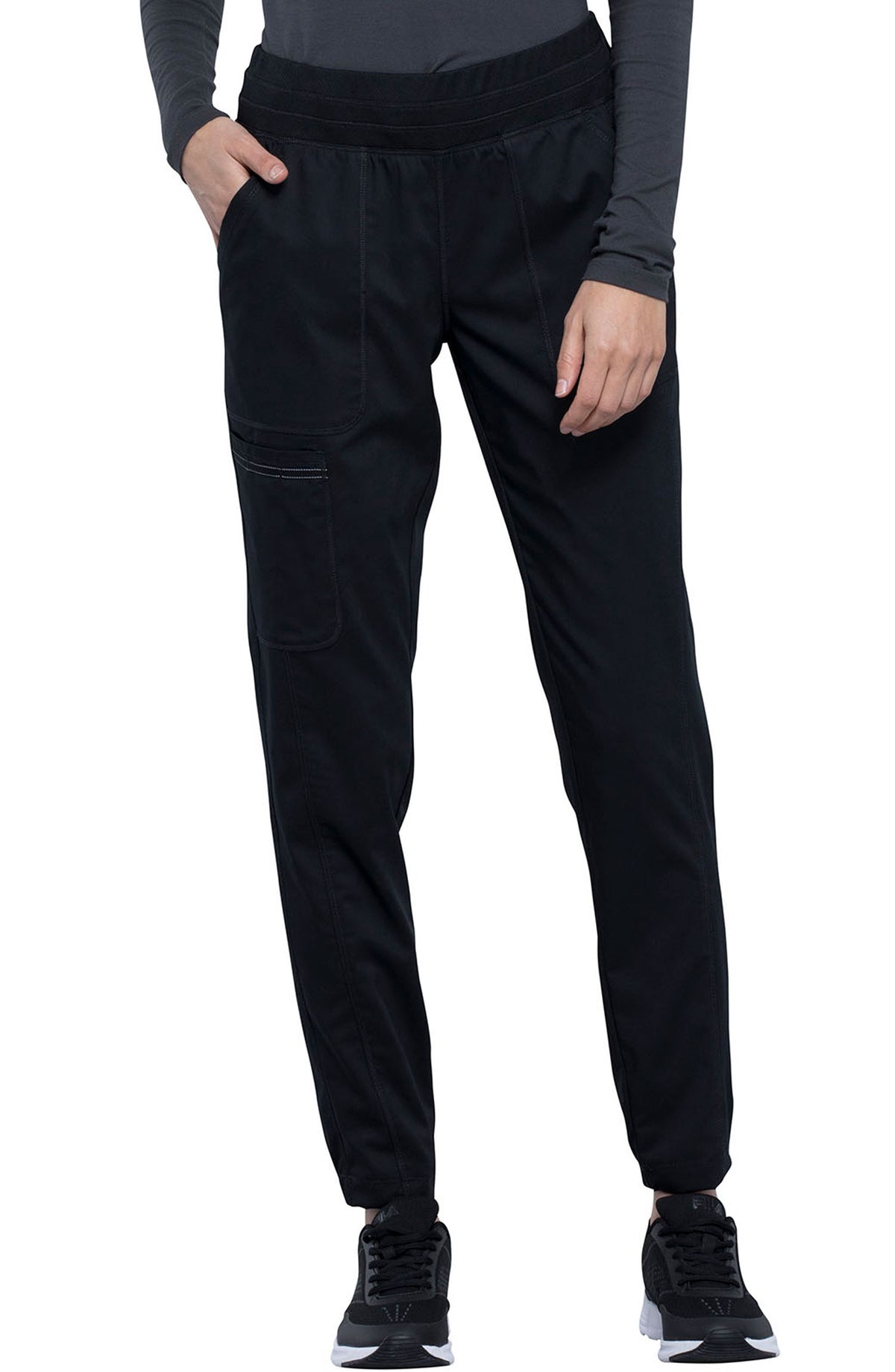 Women's Scrub Pants Joggers Black Cherokee Workwear Revolution MDF Instruments WW011