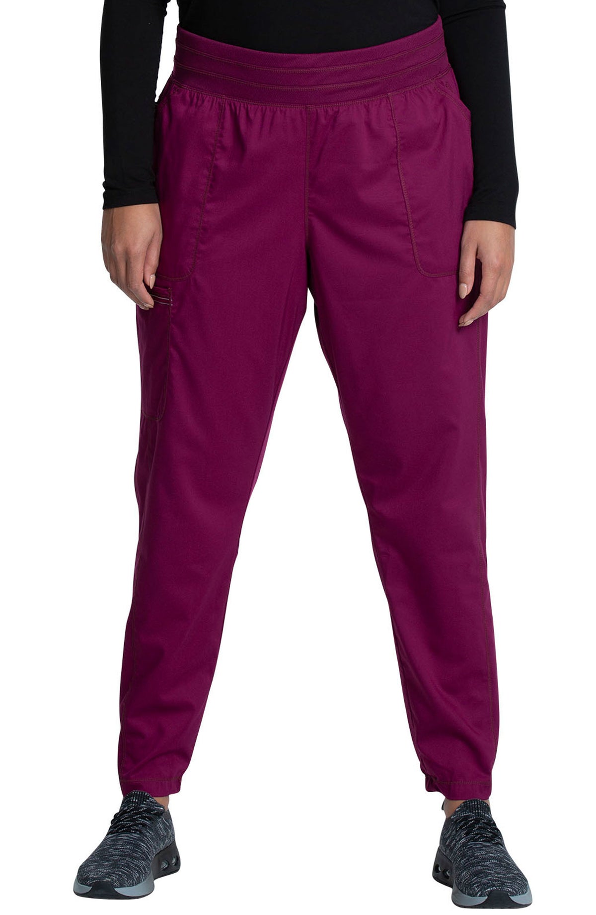 Women's Scrub Pants Joggers Wine Burgundy Cherokee Workwear Revolution MDF Instruments WW011
