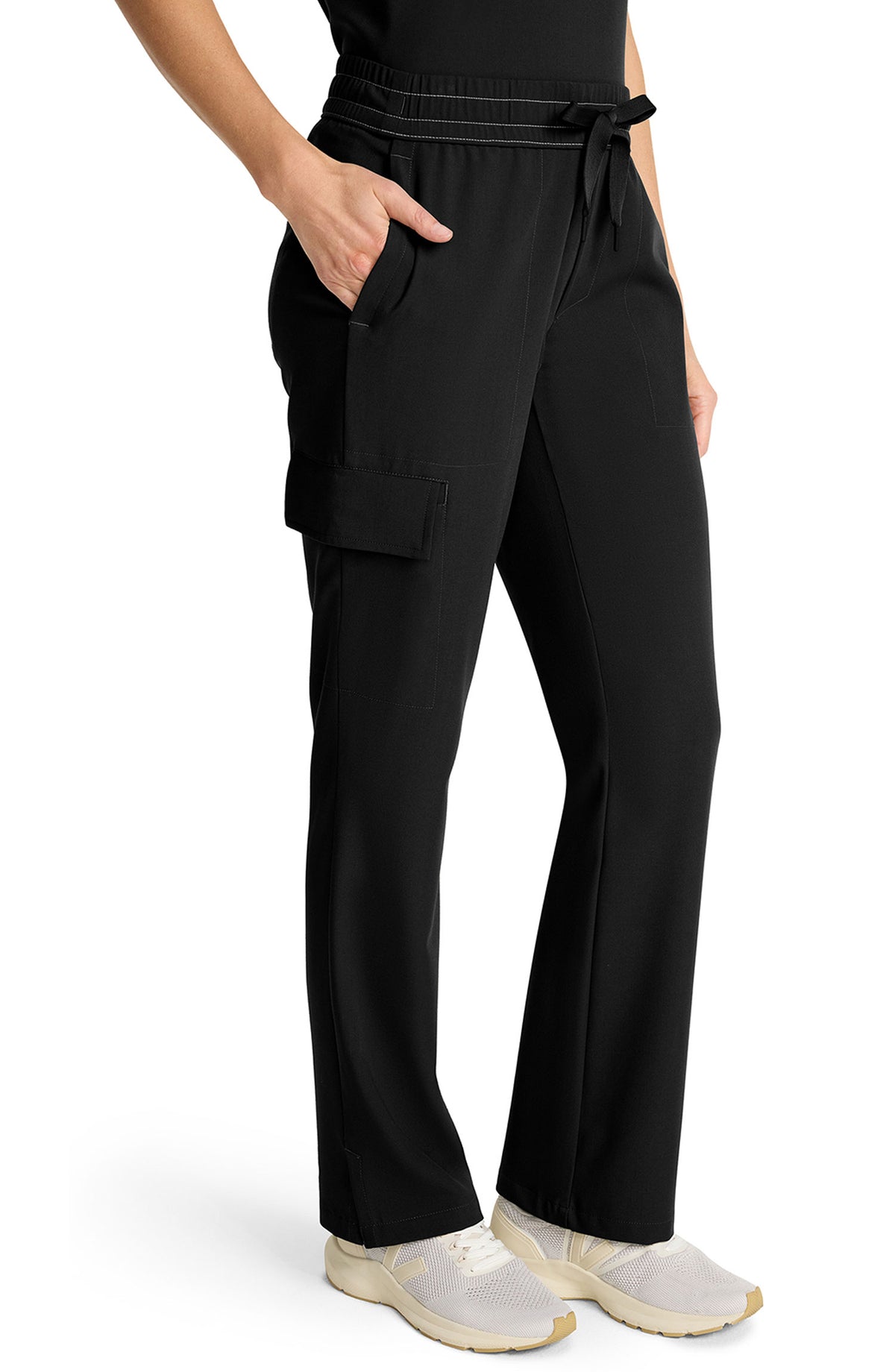 Women's Scrub Pants Straight Leg Cargo Black Healing Hands MDF Instruments HH153