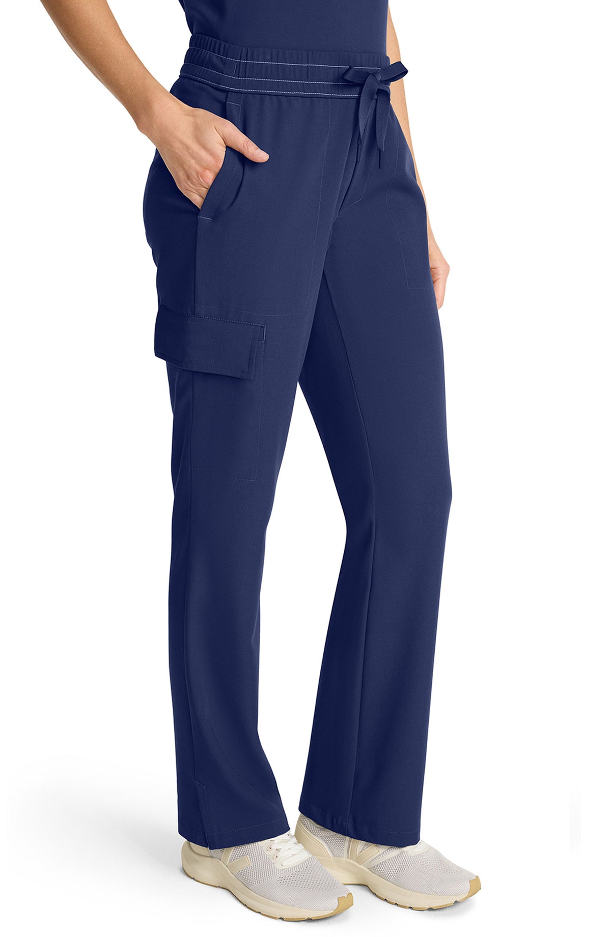 Women's Scrub Pants Straight Leg Cargo Navy Healing Hands MDF Instruments HH153