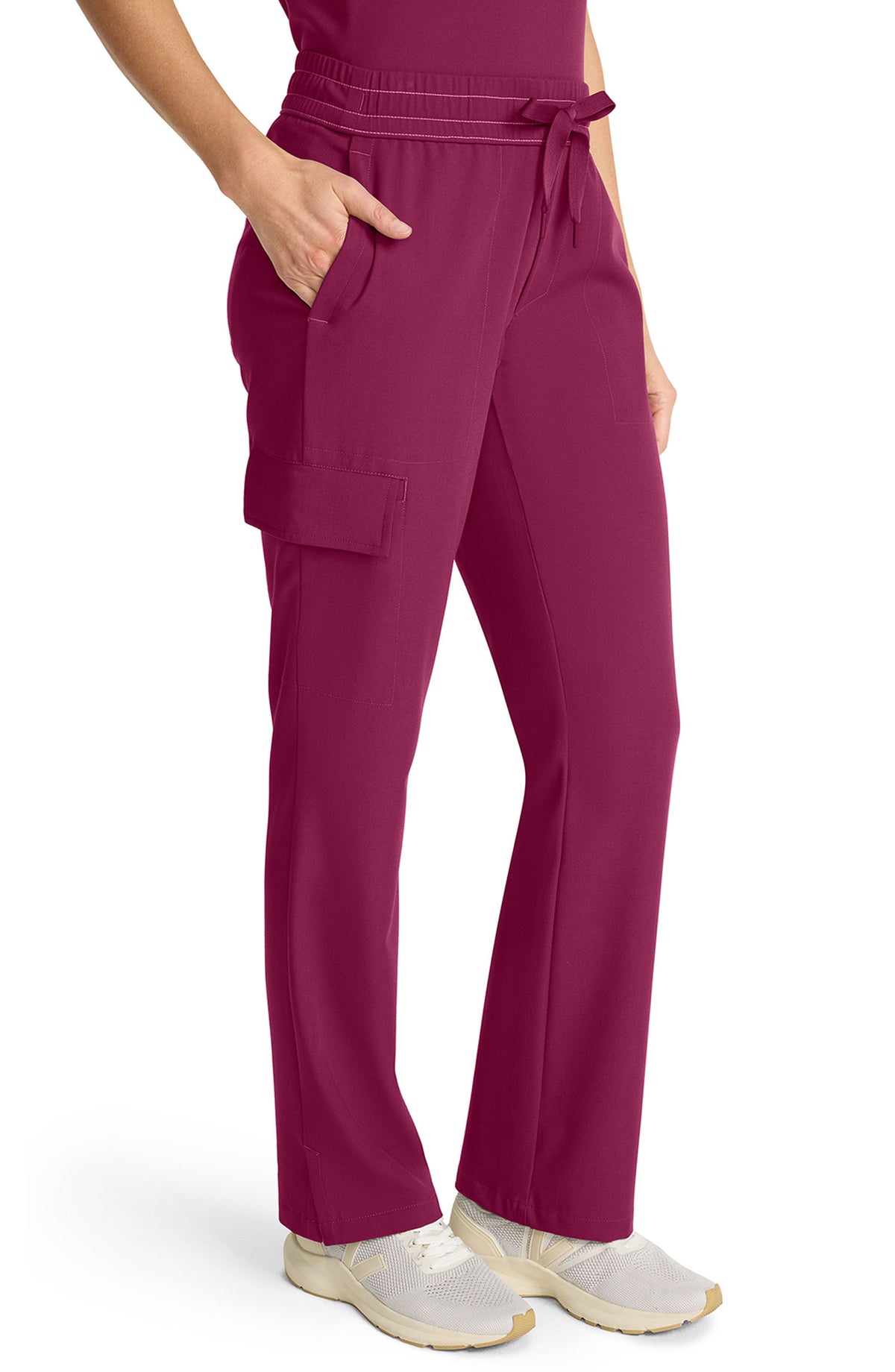 Women's Scrub Pants Straight Leg Cargo Wine Healing Hands MDF Instruments HH153