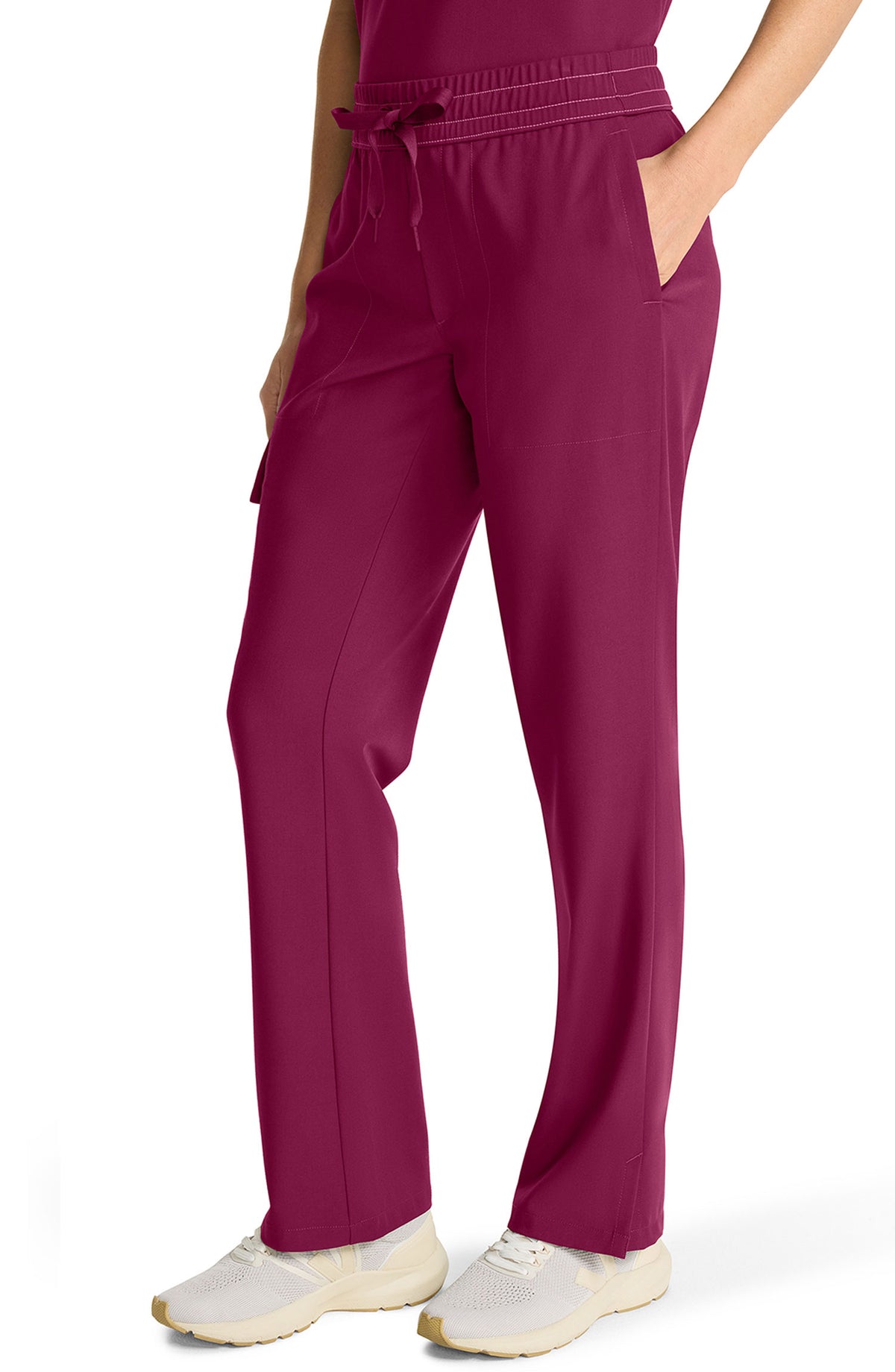 Women's Scrub Pants Straight Leg Cargo Wine Healing Hands MDF Instruments HH153
