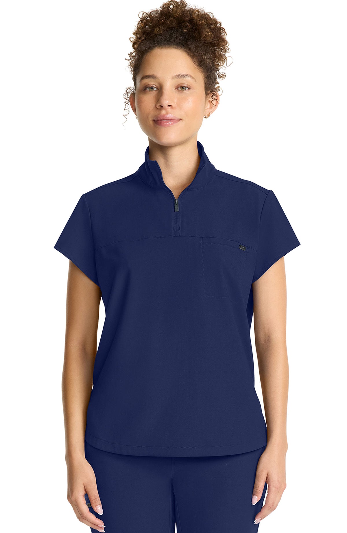 Women's Scrub Top Quarter Zip Navy Healing Hands MDF Instruments HH752