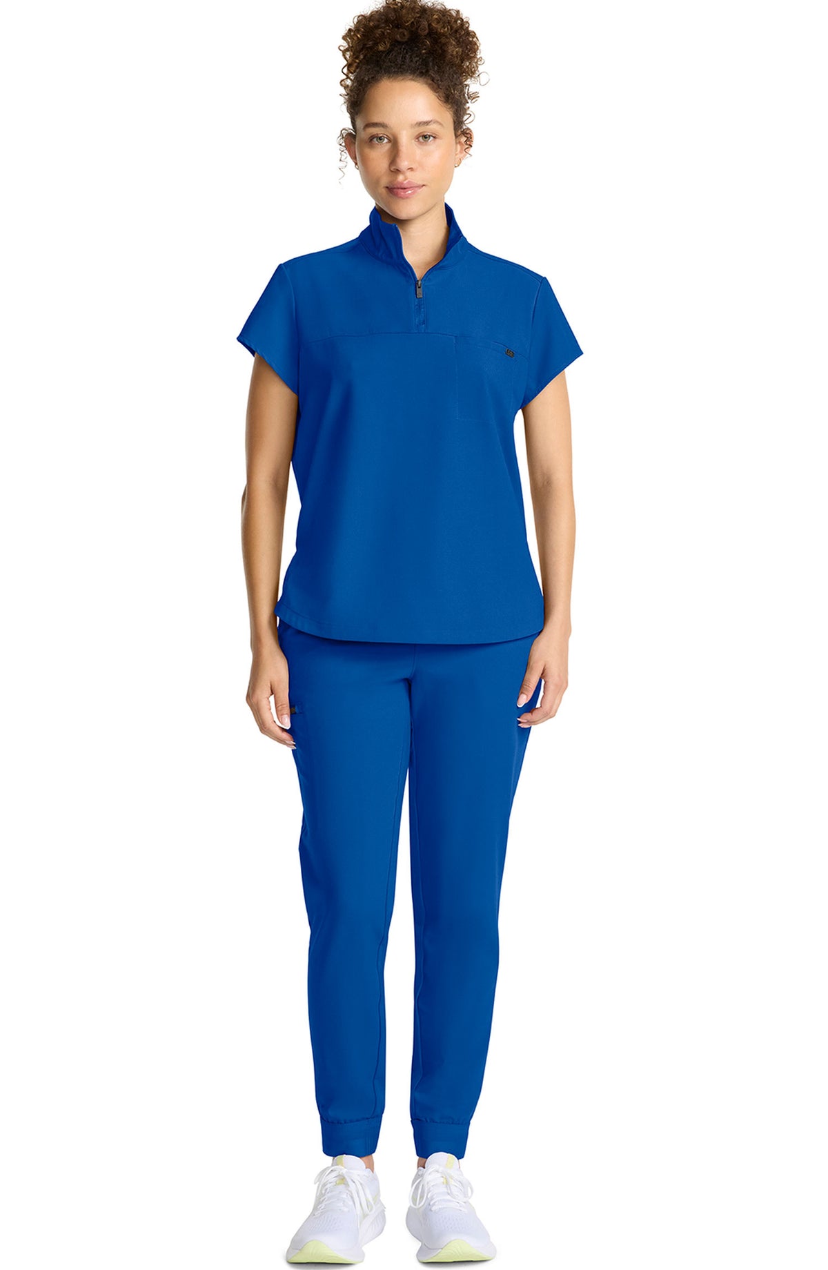 Women's Scrub Top Quarter Zip Royal Blue Healing Hands MDF Instruments HH752