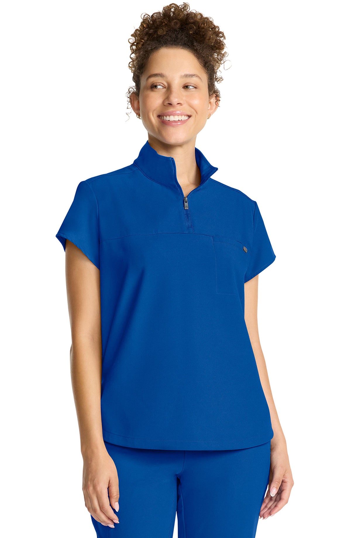 Women's Scrub Top Quarter Zip Royal Blue Healing Hands MDF Instruments HH752