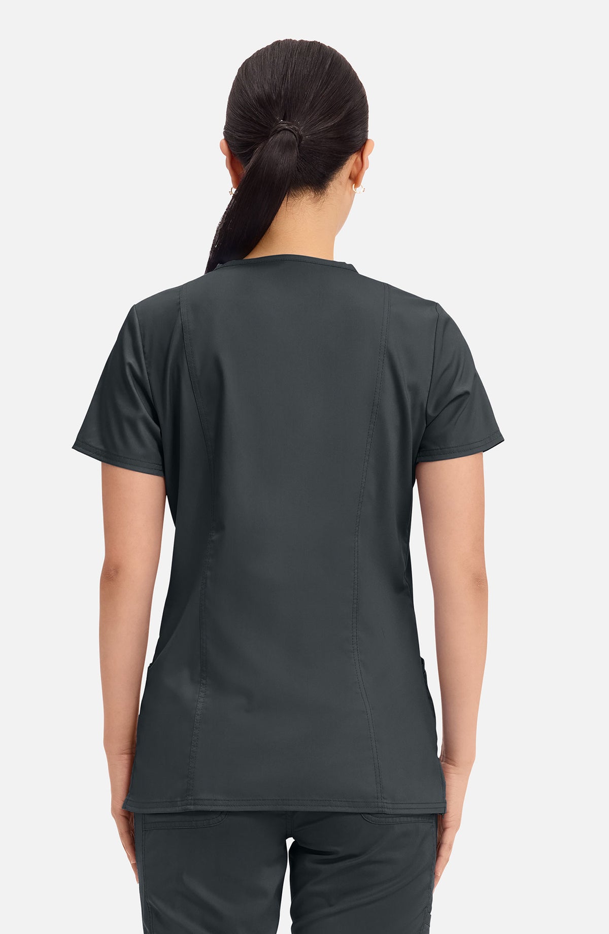 Women's Scrub Top V-Neck Black Cherokee Workwear Revolution MDF Instruments WW620