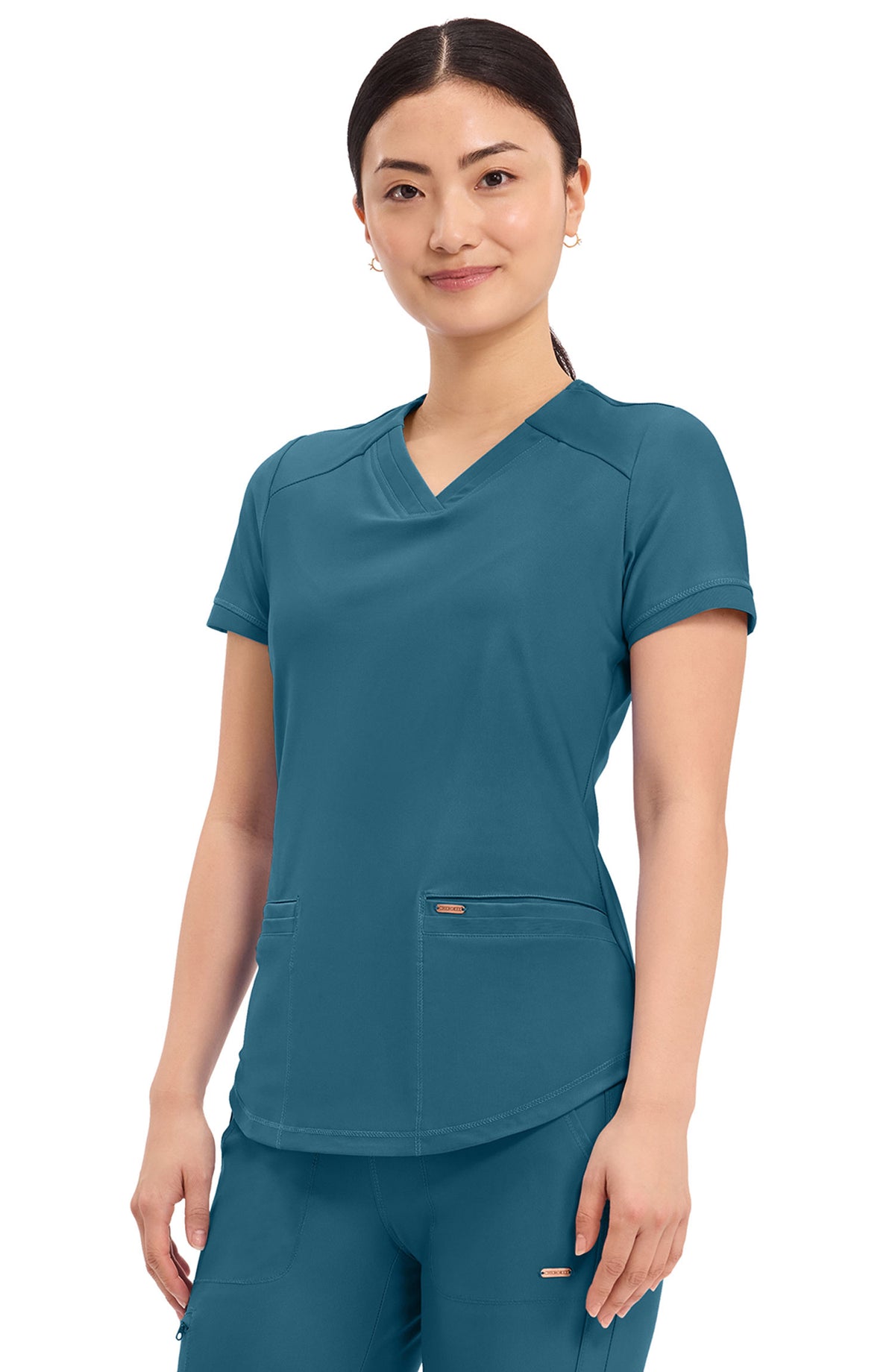 Women's Scrub Top V-Neck Cherokee Form Caribbean Blue CK840 MDF Instruments Apparel