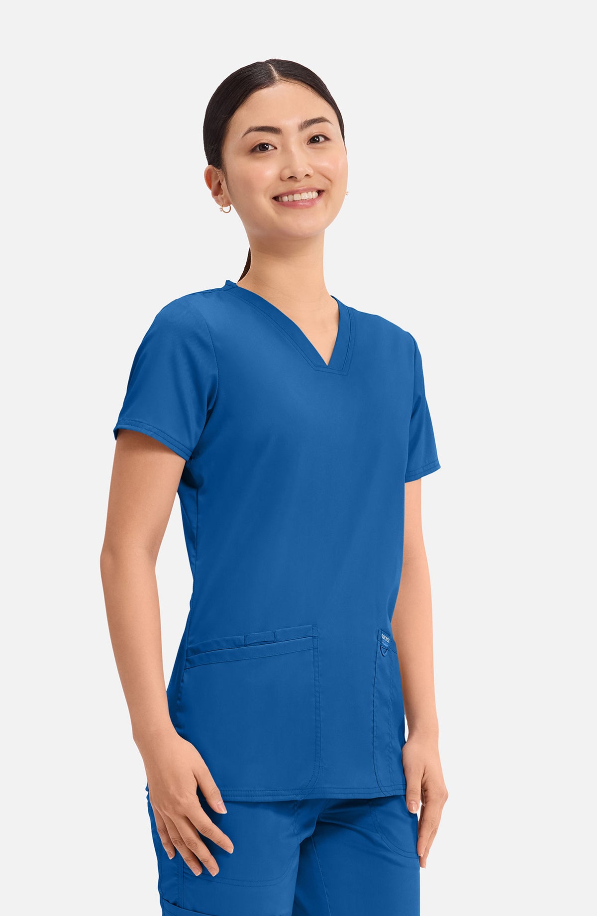 Women's Scrub Top V-Neck Royal Blue Cherokee Workwear Revolution MDF Instruments WW620