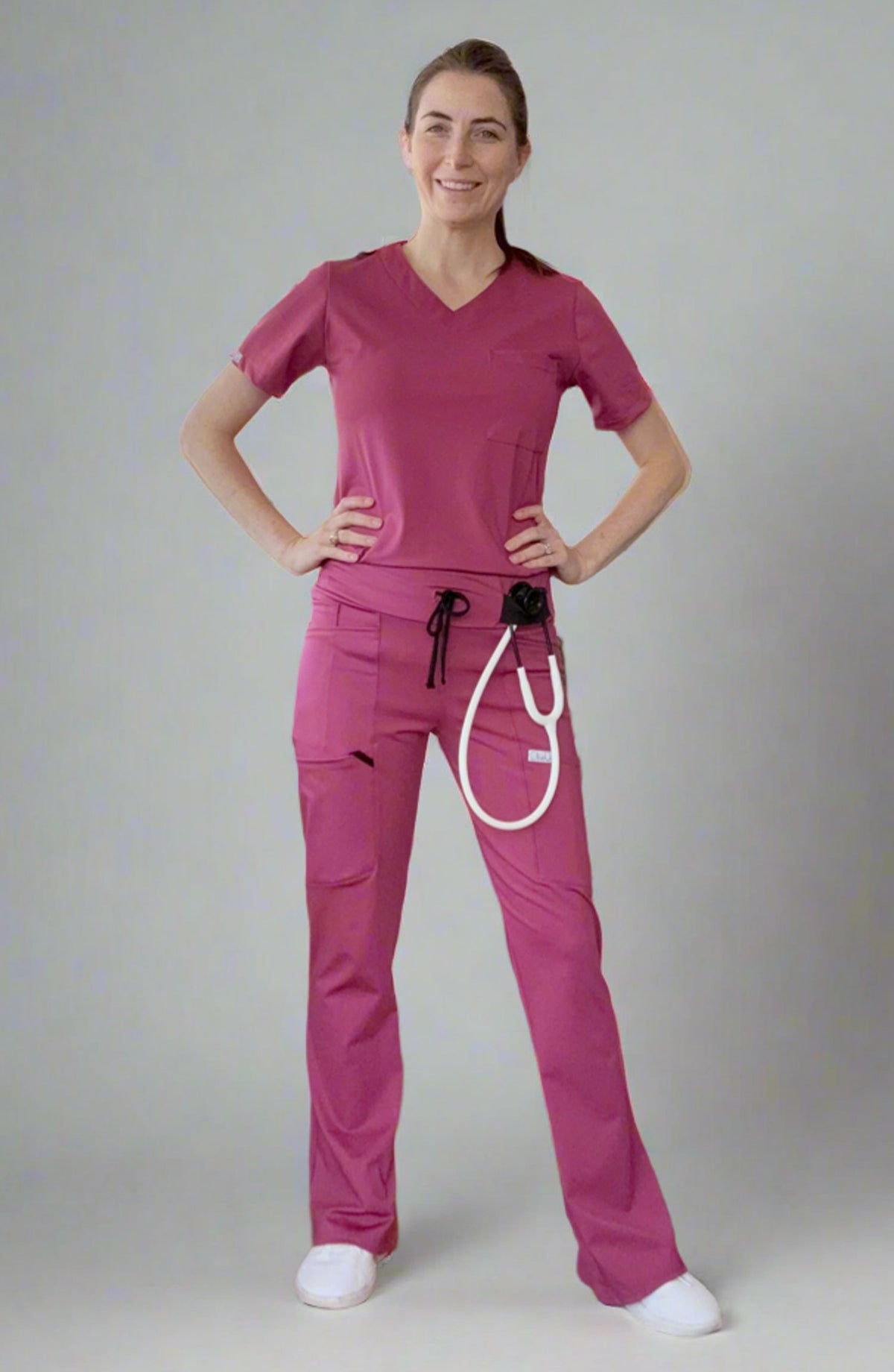 Women's Scrubs Bootcut Pants Pink Vintage Rose OliveUs MDF Instruments