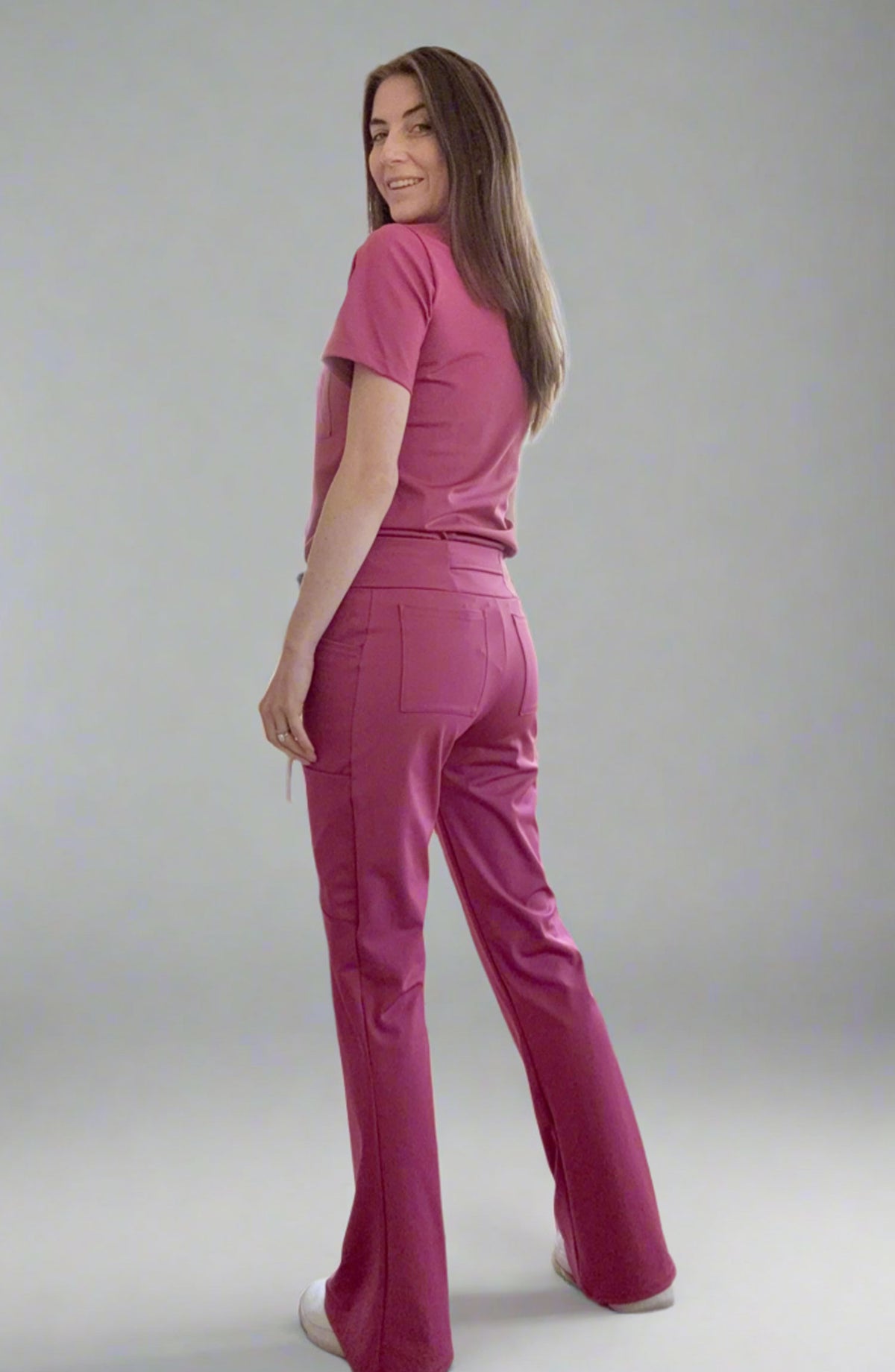 Women's Scrubs Bootcut Pants Pink Vintage Rose OliveUs MDF Instruments
