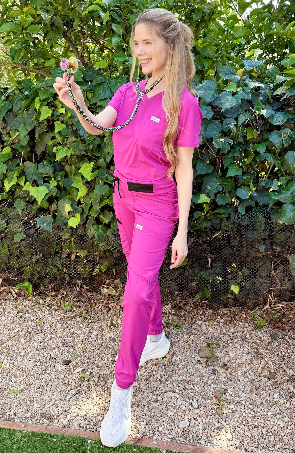 Women's Scrubs Jogger Pants Magenta Pink OliveUs MDF Instruments
