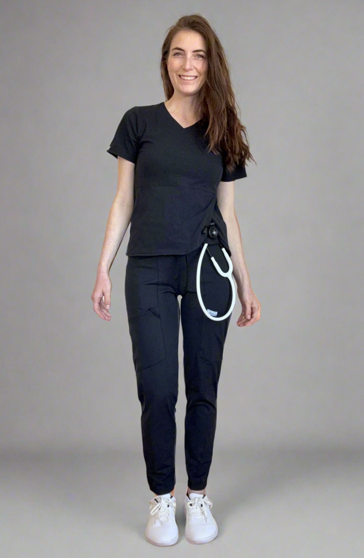 Women's Scrubs Pendulum Top Black OliveUs MDF Instruments
