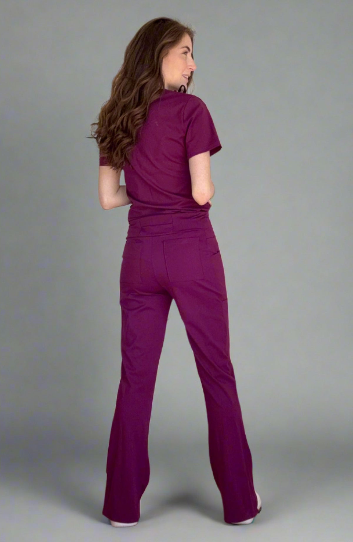 Women's Scrubs Bootcut Pants Grape Purple OliveUs MDF Instruments